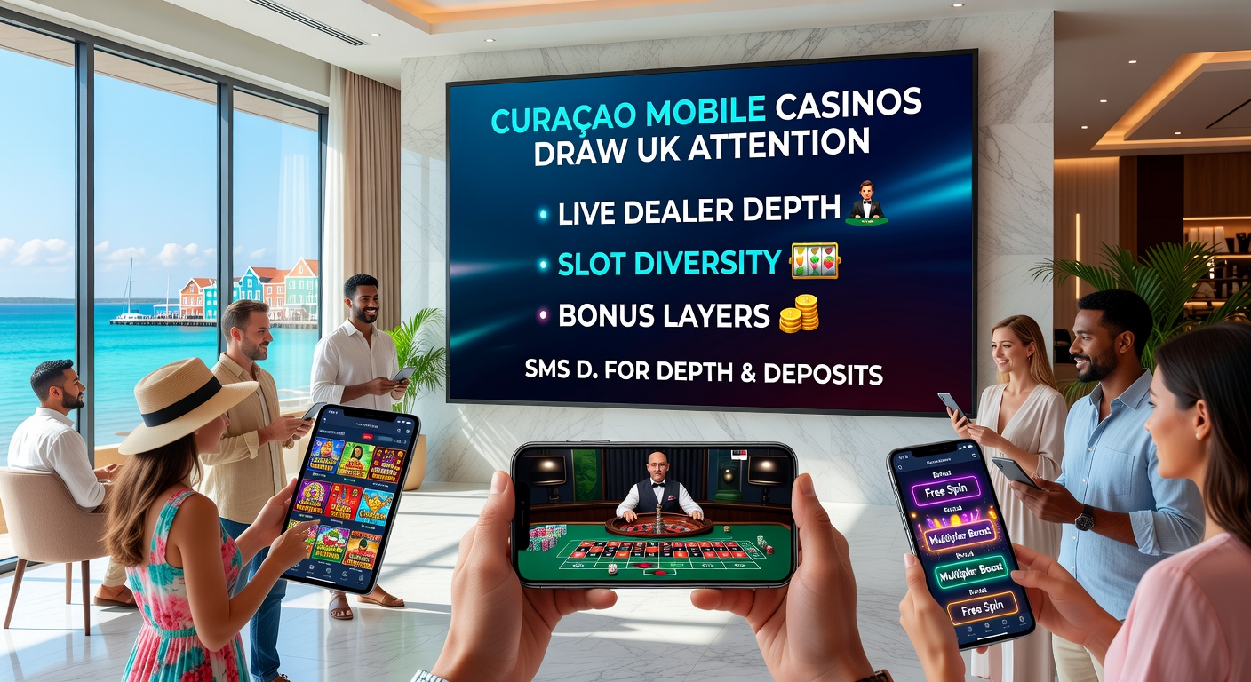 Diverse slot reels spinning on a mobile device, showcasing colorful themes from classic fruits to adventure quests in a Curacao casino app