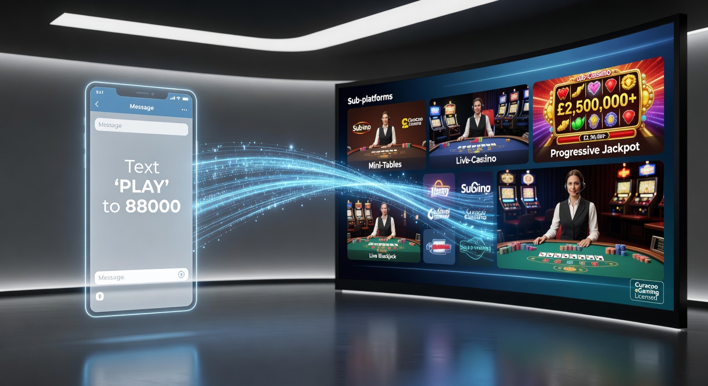 Progressive jackpot slots and live dealer tables available through text billing at Curacao platforms