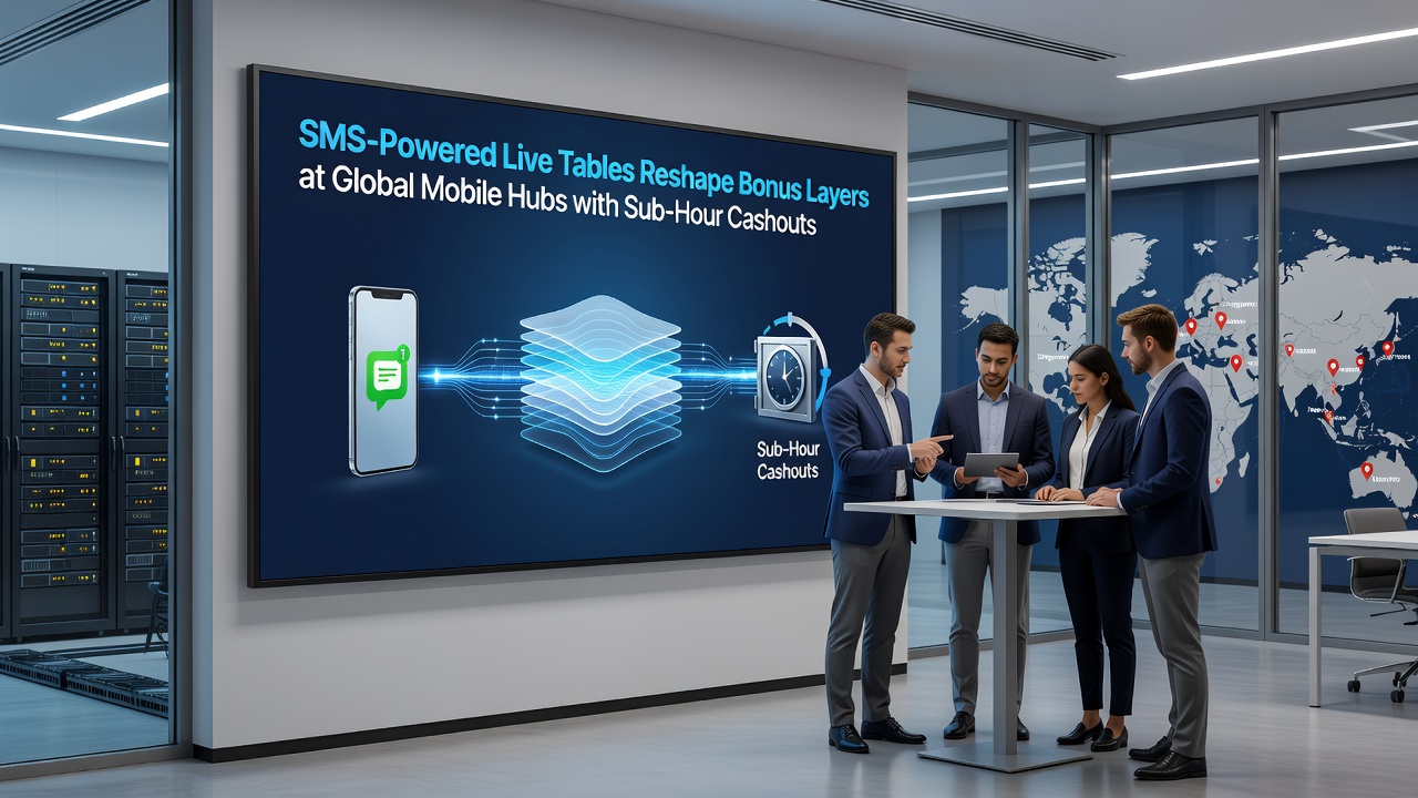 Global mobile casino platforms showing SMS cashout processes